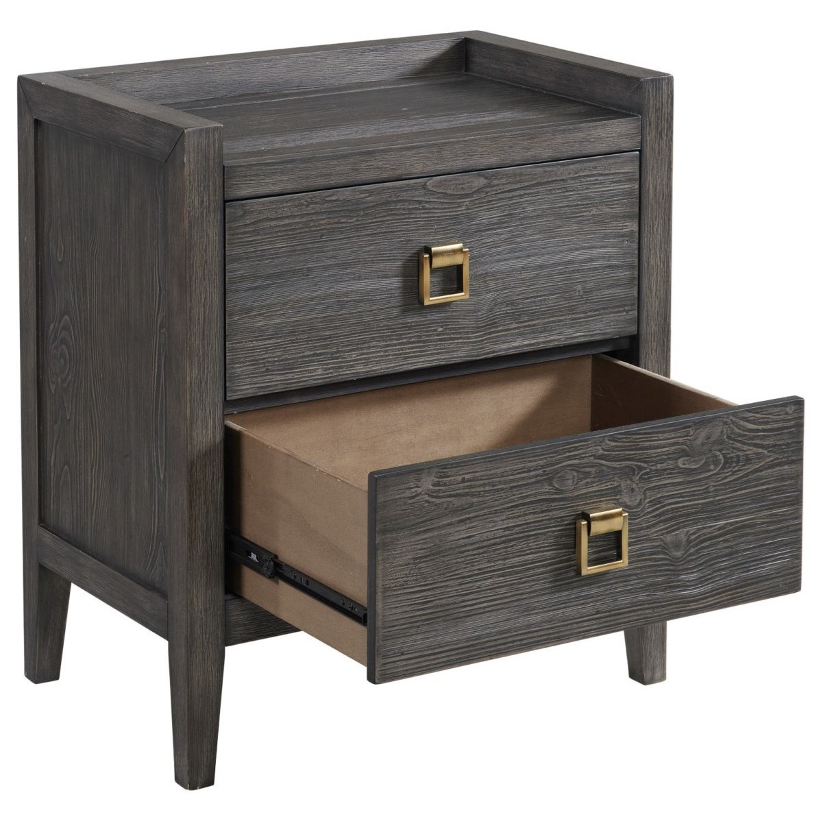 Intercon Portia Contemporary 2Drawer Nightstand with USB Ports and Outlets Sheely's Furniture